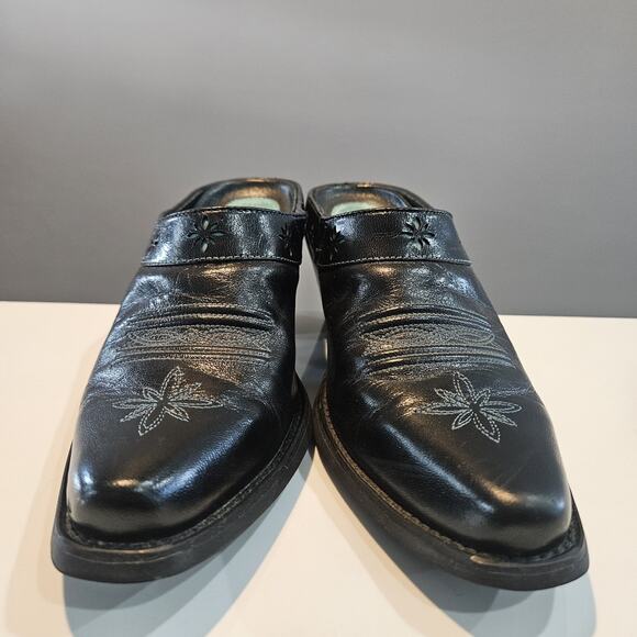 Ariat Desert Star Womens Size 7B Mules Leather Black Turquoise Western - Picture 3 of 11